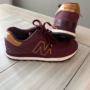 New Balance Maroon and Gold Athletic Shoes